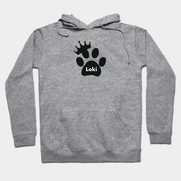 Loki cat name made of hand drawn paw prints Hoodie by GULSENGUNEL